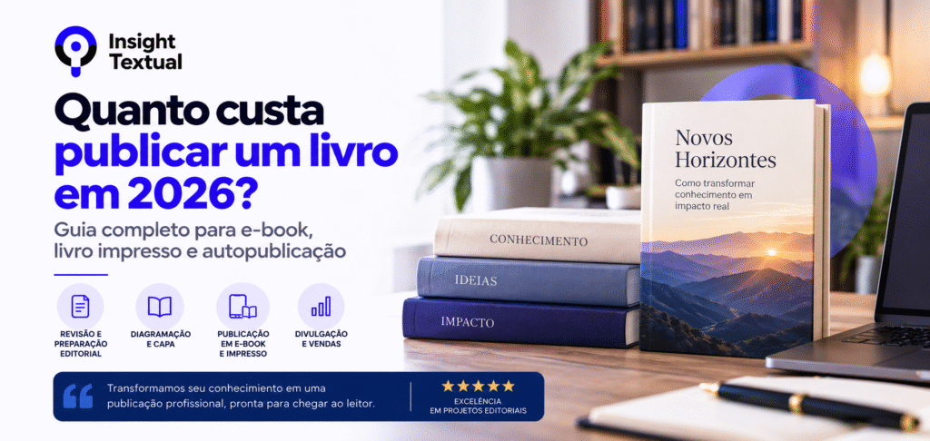 Quanto custa publicar um livro em 2026? Guia completo para: e-book, livro impresso e autopublicação